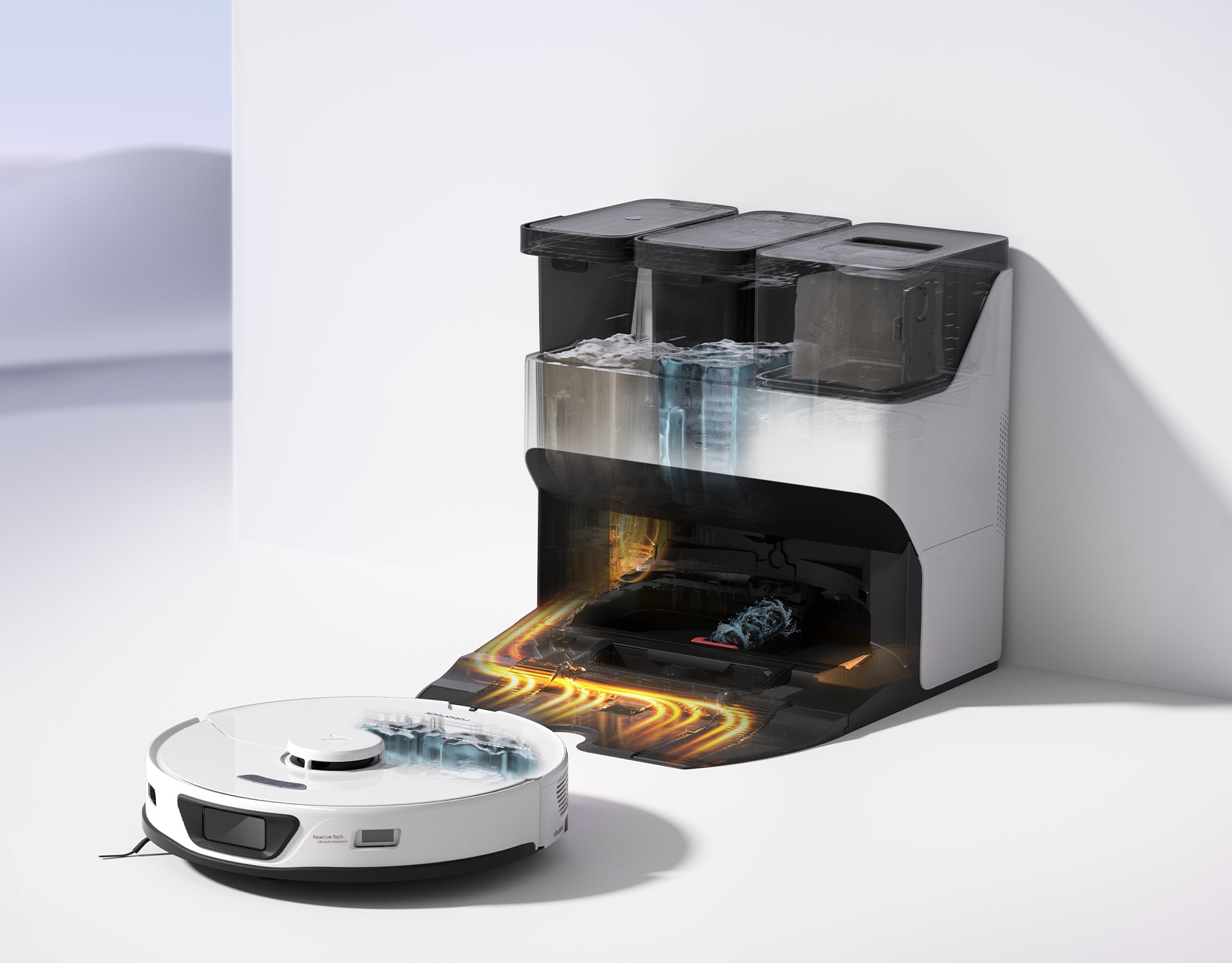 Roborock's robot vacuums offer smart docking which includes auto dust-emptying, mop wash & dry, and water tank refill. Roborock's robot vacuums offer smart docking which includes auto dust-emptying, mop wash & dry, and water tank refill.